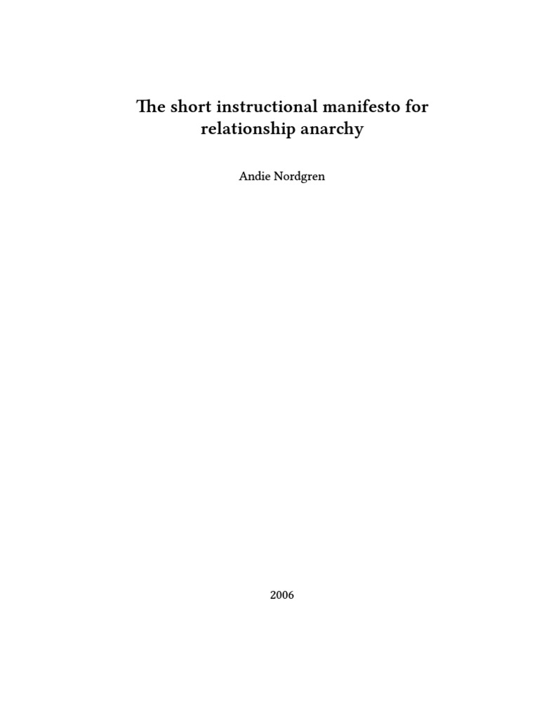 Andie Nordgren The Short Instructional Manifesto For Relationship