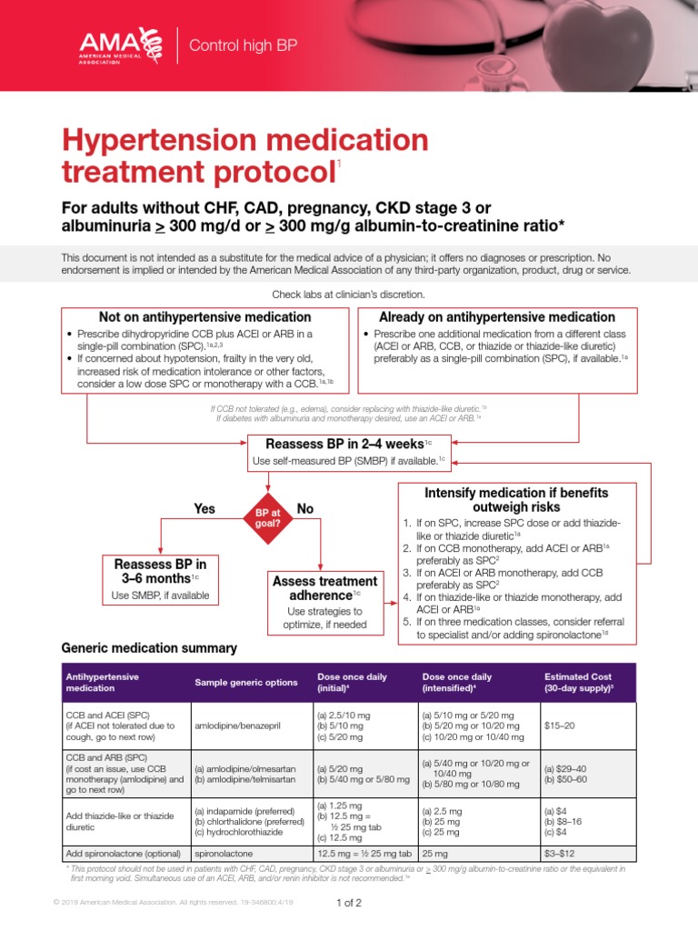 Hypertension Medication Treatment Protocol PDF Hypertension