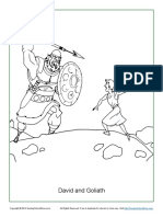 David and Goliath Coloring Page PDF