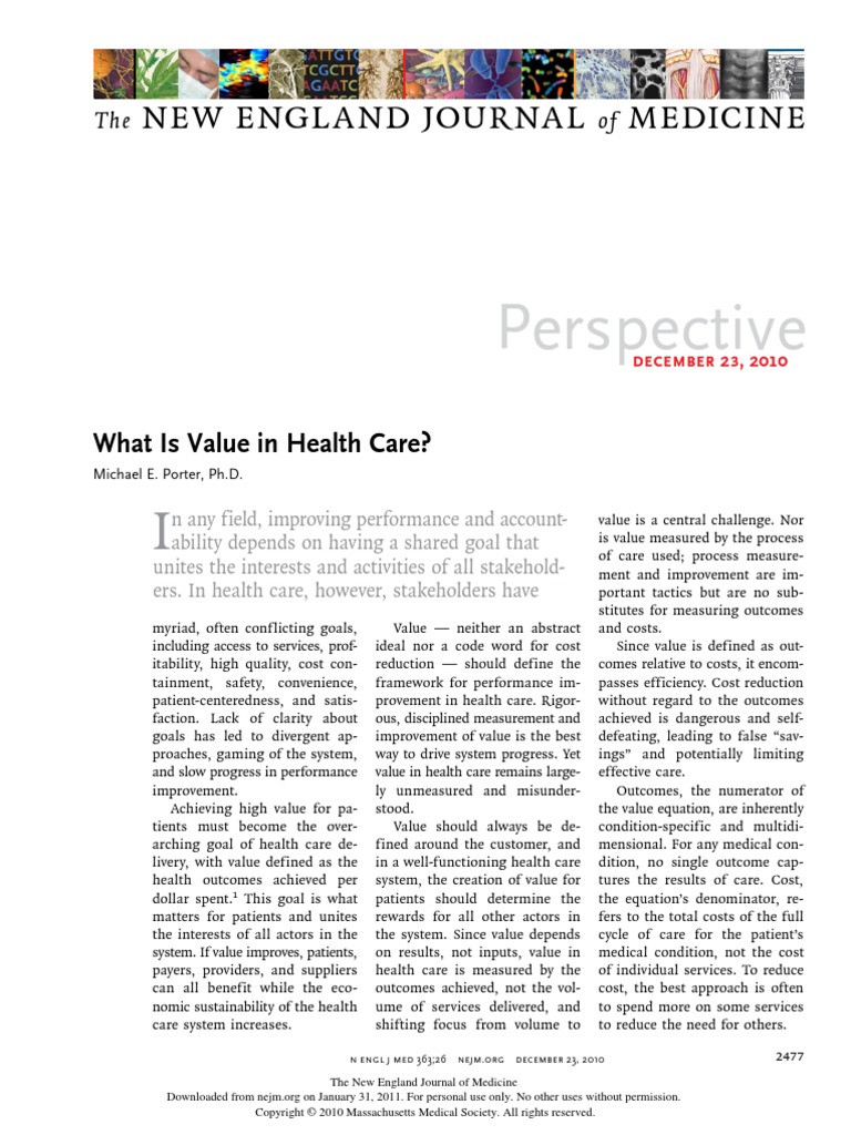 Perspective: New England Journal Medicine | PDF | Health Care | Cancer