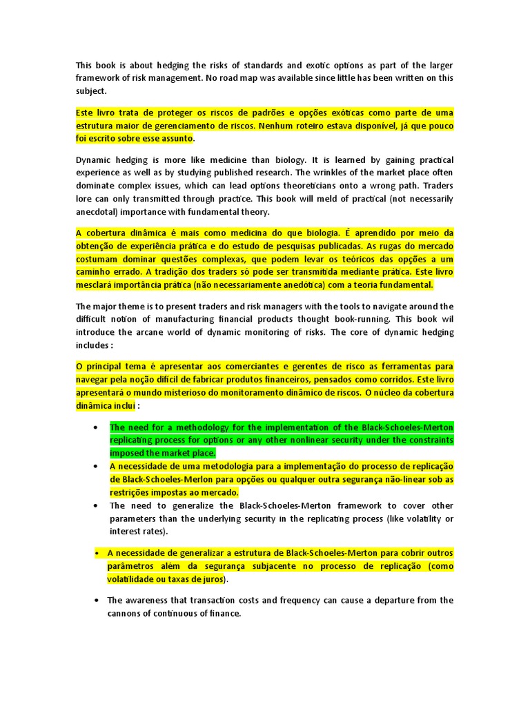 Cobertura Dinâmica de Opções Exóticas | PDF | Finanças e