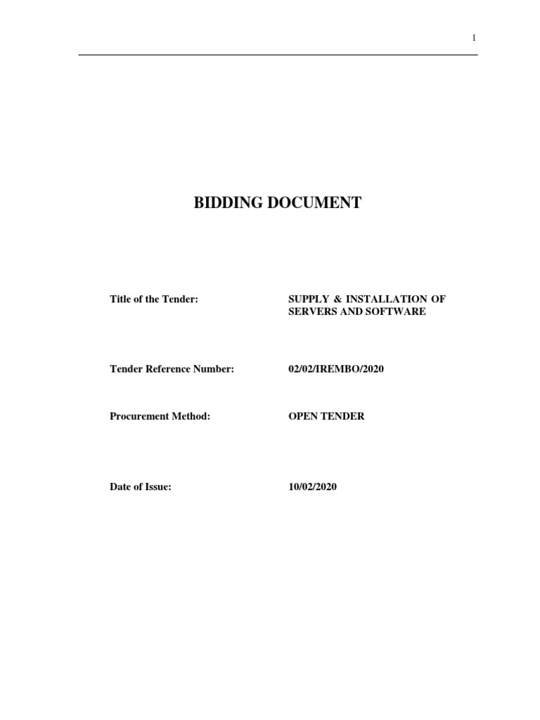Irembo Tender for Servers and Software | PDF | Procurement ...