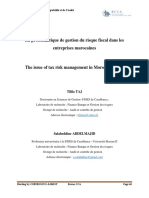 La Problématique de Gestion Du Risque Fiscal Dans Les Entreprises Marocaines