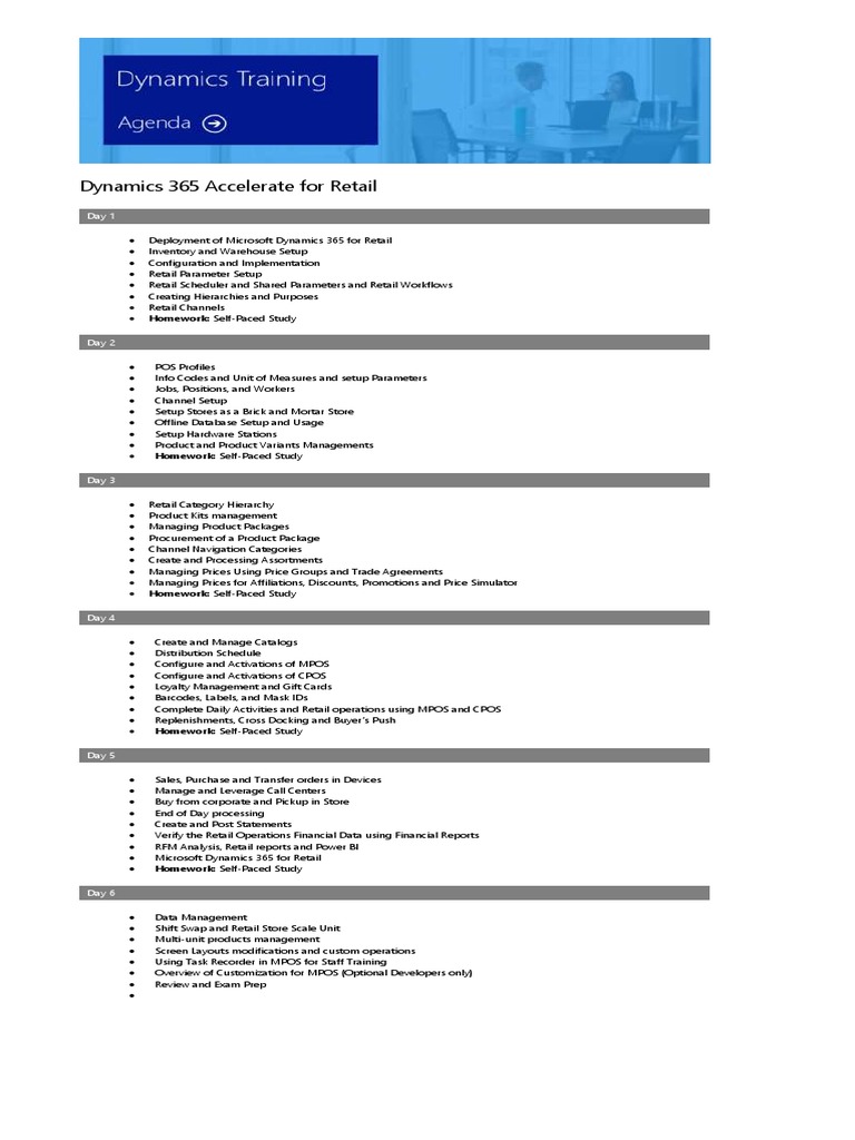 Dynamics 365 Accelerate For Retail: Homework: Self-Paced Study | PDF ...