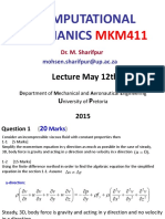 Computational Mechanics: Lecture May 12th