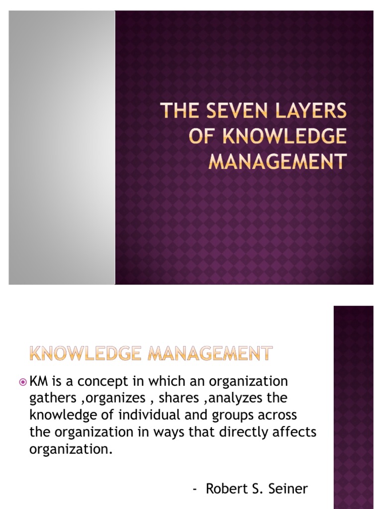 7 Layers of Knowledge Management | PDF