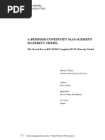 A Business Continuity Management Maturity Model