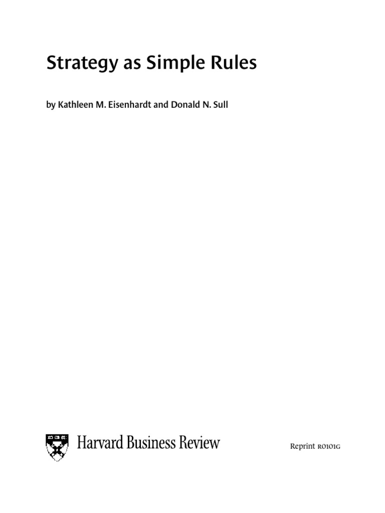 Strategy As Simple Rules | PDF | Enron | E Bay