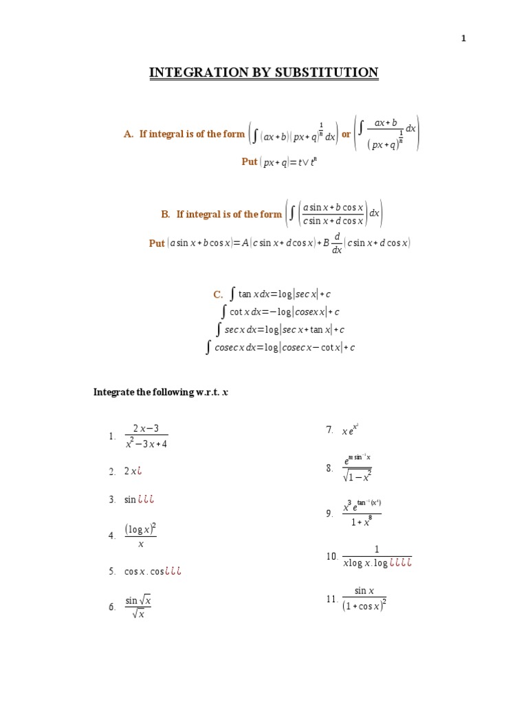 Integration by Substitution | PDF