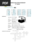 Numbers and Letters Worksheet 6 Grade: Exercise 2