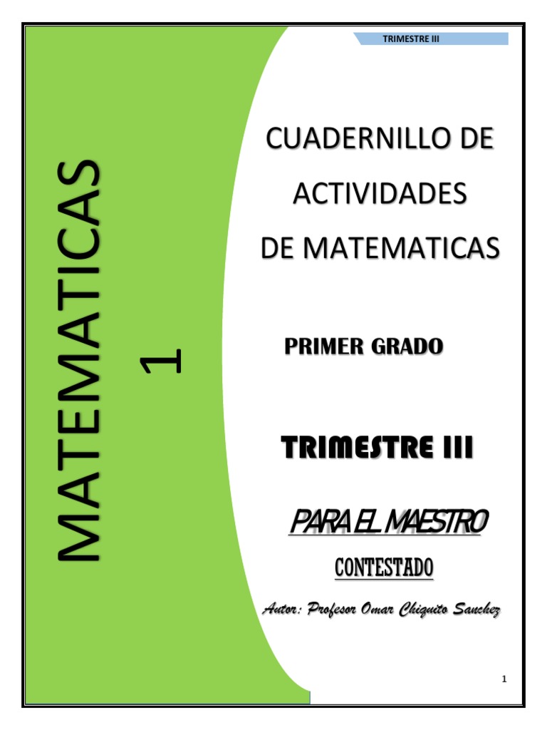 1o 3t Maestro Matematicas Cuadernillo De Actividades Pdf Notacion Matematica Algebra