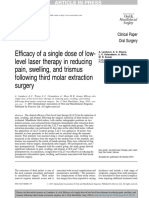 Efficacy of a single dose of low-level laser therapy in reducing pain, swelling, and trismus following third molar extraction surgery