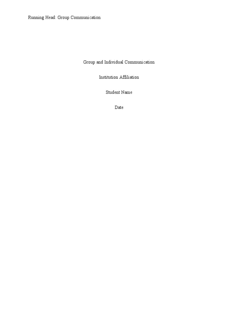 Group and Individual Communication - Edited | PDF | Communication ...