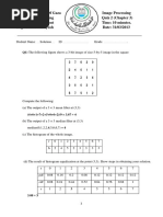 Q1) The Following Figure Shows A 3-Bit Image of Size 5-By-5 Image in The Square