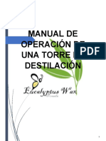 Manual de Operación de Una Torre de Destilación