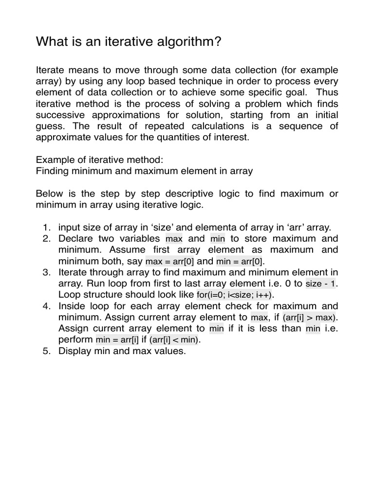 What Is An Iterative Algorithm? | PDF