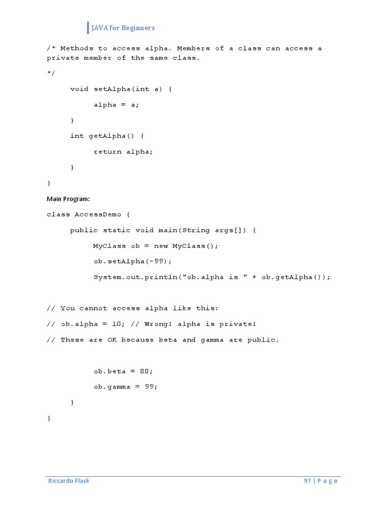 JAVA For Beginners: Main Program | PDF | Array Data Type | Array Data ...