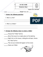 In His Name Evaluation Sheet: Arrange The Following Steps To Create A Folder