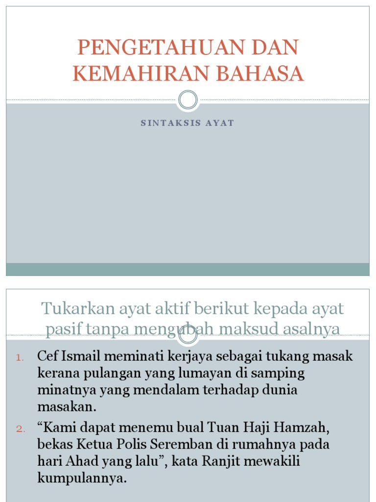 Ayat Aktif Ayat Pasif Songsang Pdf