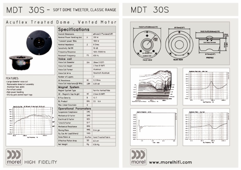 Morel MDT-30S Tweeter PDF | PDF