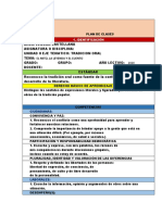 Plan de clases sobre la tradición oral