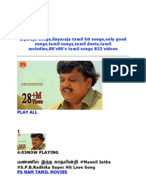 Layaraja Songs 80's & 90's 823 Videos PDF | PDF | Tamil Cinema | Cinema Of  India