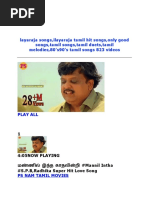 Layaraja Songs 80 S 90 S 823 Videos Pdf Tamil Cinema Cinema Of India layaraja songs 80 s 90 s 823 videos