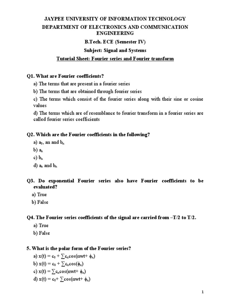 Tutorial fourier series and transform pdf fourier series fourier