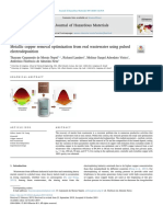 Metallic Copper Removal Optimization From Real Wastewater Using Pulsed