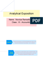 Analytical Exposition: Name: Novriza Ramadhani P Class: XI - Accounting