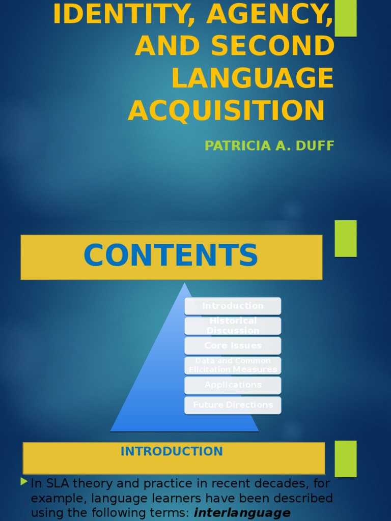 Identity and Agency in SLA | PDF | Second Language Acquisition | Second ...