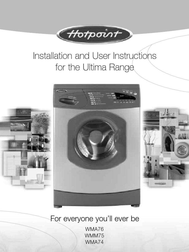 Hotpoint Wma76 75 74 Manual | Ac Power Plugs And Sockets | Washing Machine