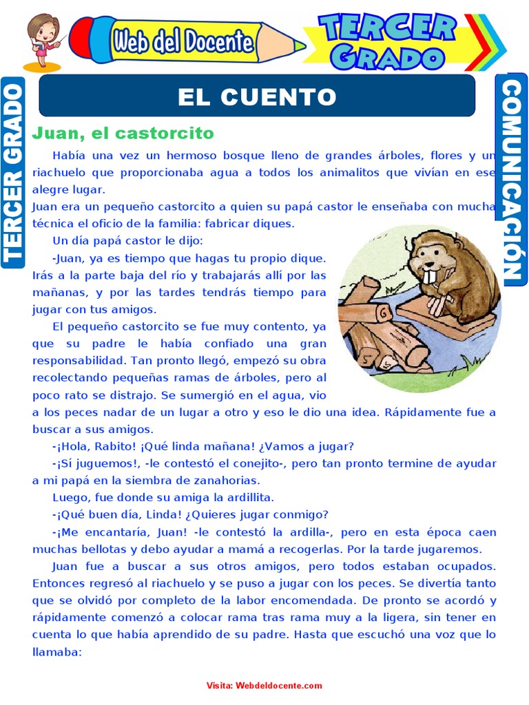 El Cuento Para Tercer Grado De Primaria Castor Cuentos