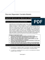 Discrete Dependent Variable Models: C 5 S A: L, N L, & P