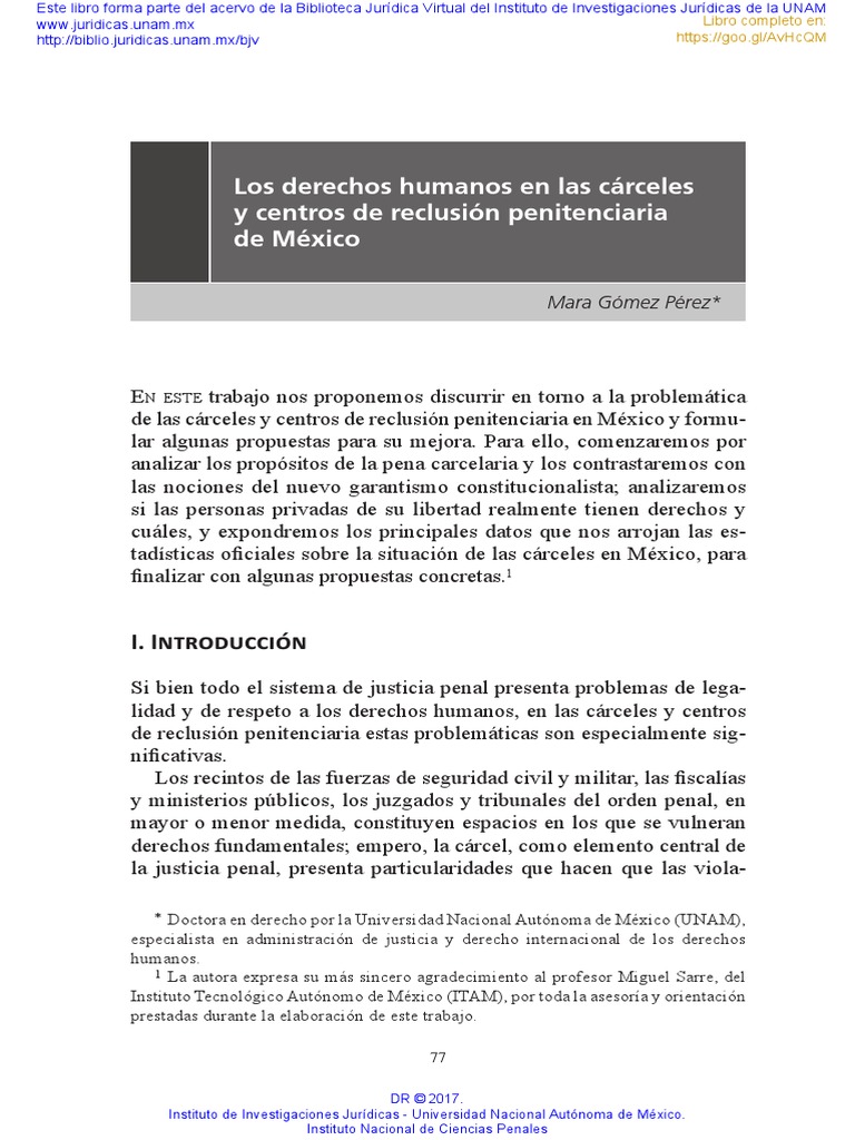 C - Los Derechos Humanos en Las Cárceles y Centros de Reclusión ...