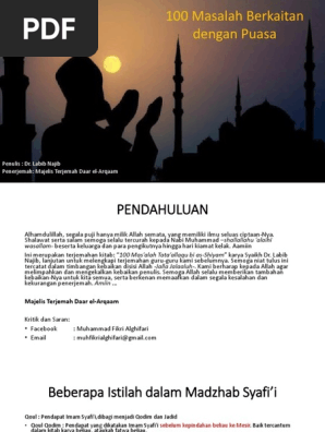 100 Masalah Berkaitan Dengan Puasa Menurut Mazhab Syafii Pdf
