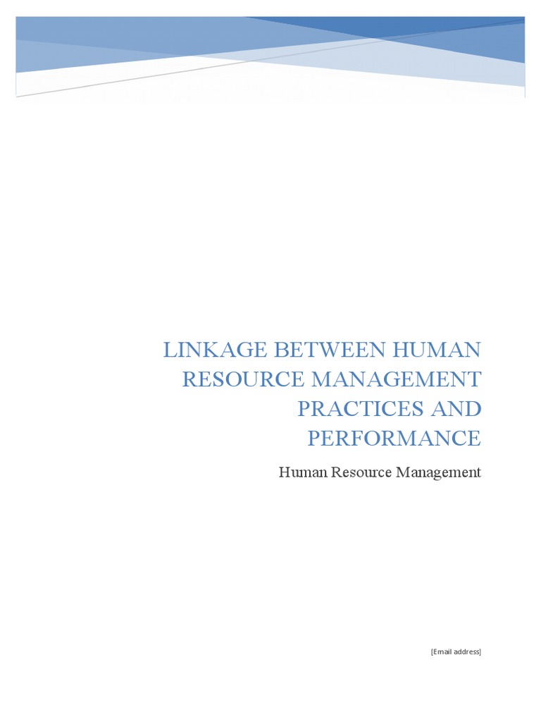 HRM Practices & Performance Link | PDF | Human Resource Management ...