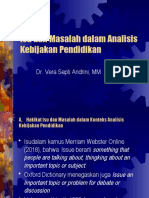 Isu Dan Masalah Dalam Analisis Kebijakan Pendidikan