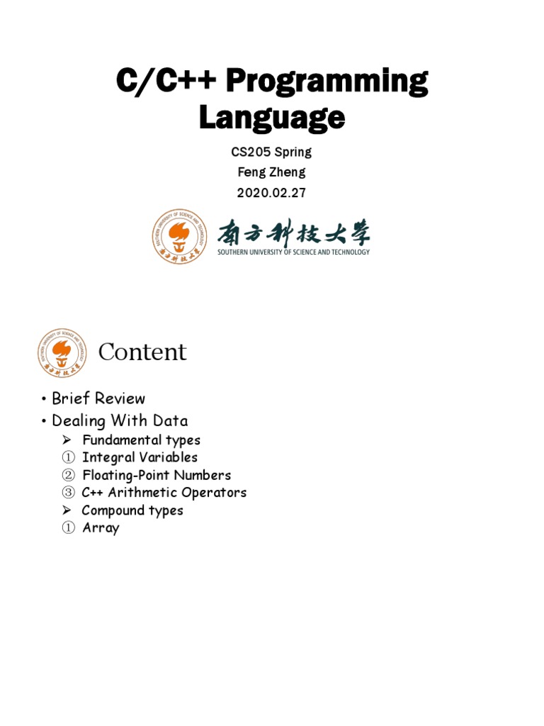 C/C++ Data Types and Operators Guide | PDF | Data Type | Integer ...