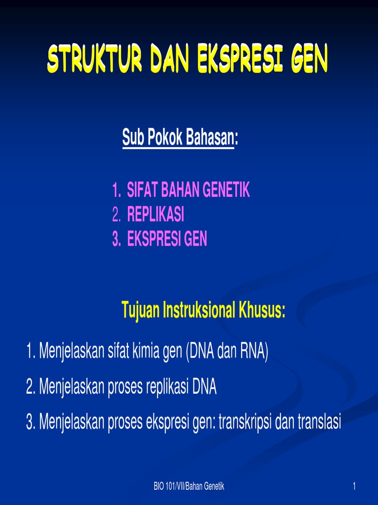 Kuliah 5 Struktur Dan Ekspresi Gen PDF | PDF