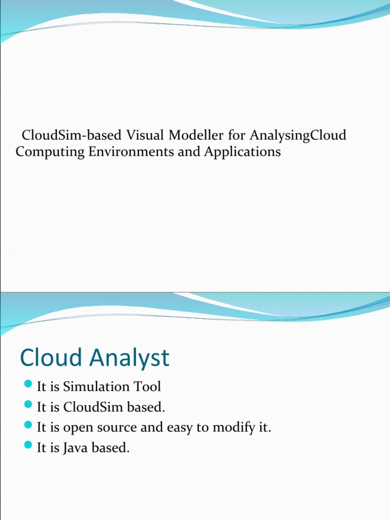 CloudSim Visual Modeller Overview | PDF | Computers