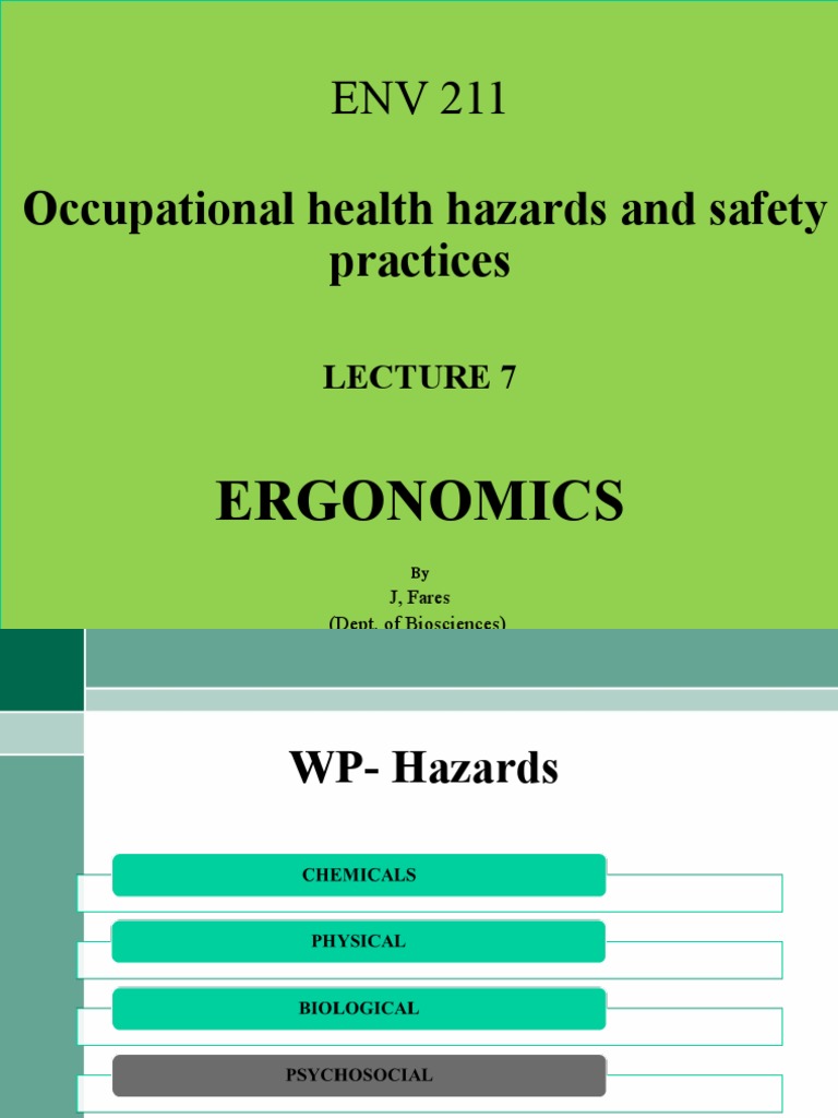 Ergonomics and Occupational Health Risks | PDF | Dance Science | Human ...