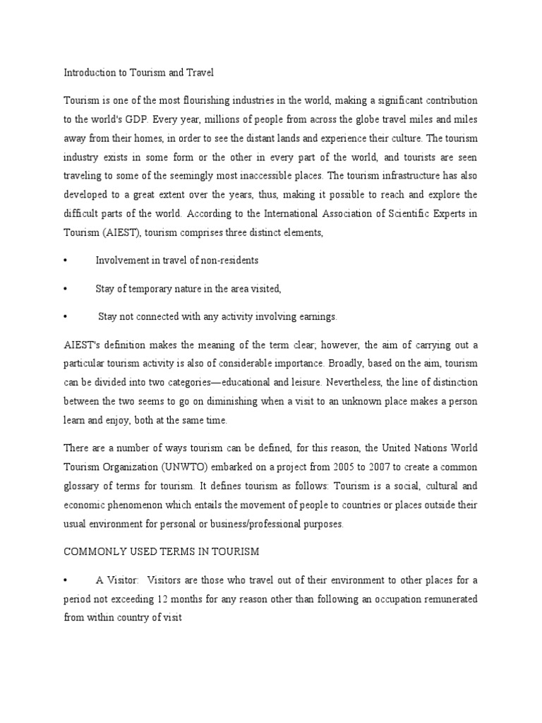 Introduction to Travel and Tourism | PDF | Travel Agency | Tourism