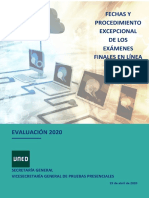 Fecha y Procedimiento de Examenes en Linea 201920 Enseñanzas Regladas PDF