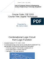 Course Code: CSE 2203 Course Title: Digital Techniques: Department of Computer Science & Engineering
