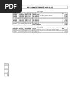 Refer Invoices Rent Schedule