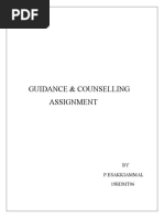 Guidance & Counselling Assignment: BY P.Esakkiammal 19BDMT06