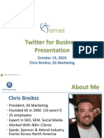 October 19, 2010 Chris Breikss, 6S Marketing