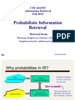 CSE 434/535 Probabilistic IR Overview