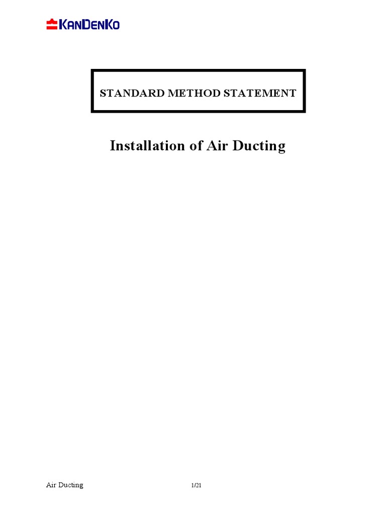 G.I. Sheet Metal Duct Installation Guide | PDF | Duct (Flow) | Building ...